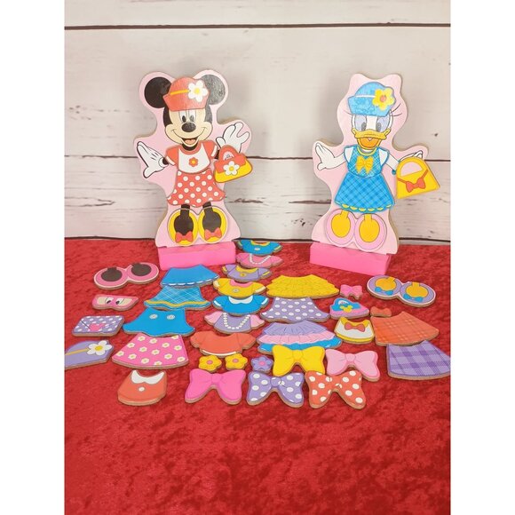 Melissa & Doug *Disney Minnie Mouse & Daisy Duck Magnetic Dress-Up Wooden Doll - Picture 1 of 6